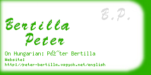 bertilla peter business card